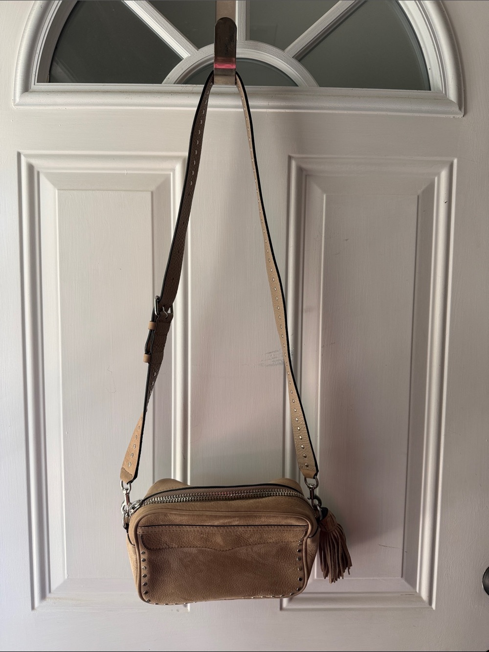 Rebecca Minkoff Brown Leather Messenger Crossbody with Tassel